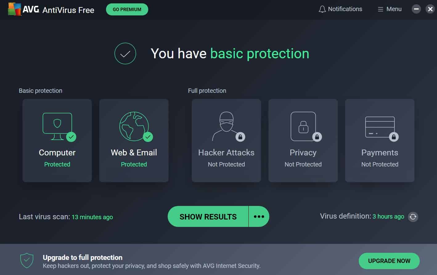 AVG - You Have Basic Protection
