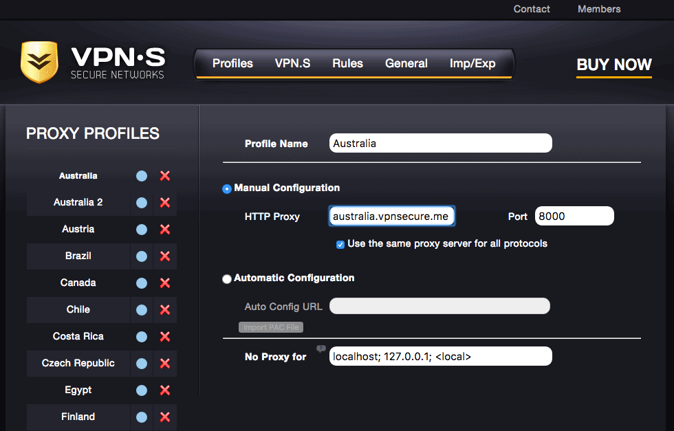 VPNSecure Dashboard VPNSecure Dashboard